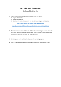 Year 7 Table Tennis Theory Lesson 1