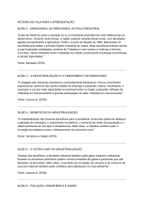Industrializa&ccedil;&atilde;o e Polui&ccedil;&atilde;o em Maracana&uacute;: Roteiro de Apresenta&ccedil;&atilde;o