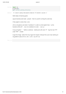 Python Session 2 Notes: Code vs Markdown & Image Insertion