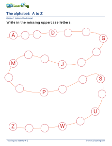 Grade 1 Alphabet Worksheet: Uppercase A-Z