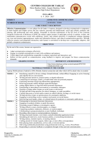 Centro Colegio de Tarlac Grade 11 Effective Communication Syllabus 2026-2027