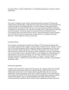 Grade 6 Math Curriculum: Concept-Based Transfer Learning