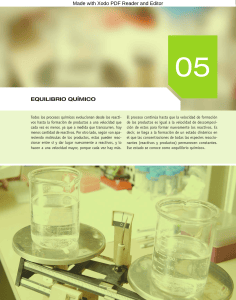 Equilibrio Qu&iacute;mico: Conceptos y Aplicaciones