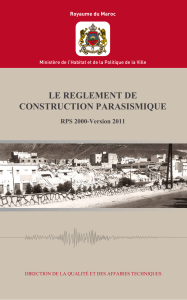 R&egrave;glement de construction parasismique RPS 2000 (2011)