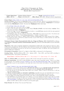 Math 201 Calculus I Syllabus - CCNY