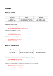 English Grammar: Present Tenses Guide