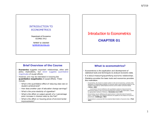 Econometrics Lecture Notes: Introduction to Causal Inference