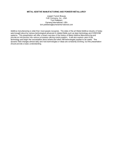 Metal Additive Manufacturing and Powder Metallurgy Presentation