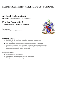 AS Level Maths Practice Paper Set 2 Pure & Mechanics