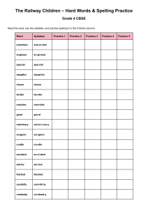 The Railway Children Grade 4 Spelling Practice Worksheet