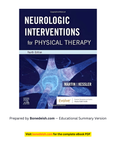 Neurologic Interventions for Physical Therapy 4th Ed Summary