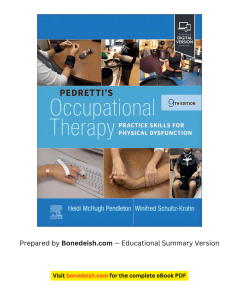 Pedretti's Occupational Therapy 9th Ed Summary