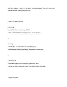 Steps in EIA Mining Example for O Level