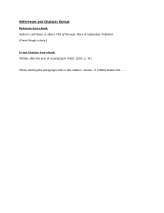References and Citations Format Guide