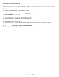 Cardiovascular Physiology Lab Report: Chemical Modifiers on Heart Rate