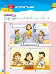 Everyday Meals Workbook: Vocabulary & Science Activities