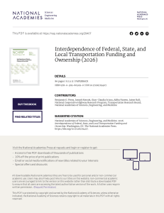 Interdependence of Federal, State, and Local Transportation Funding and Ownership