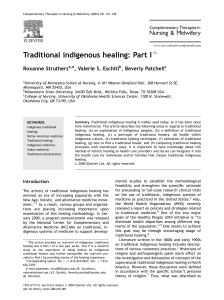Traditional Indigenous Healing: Part I