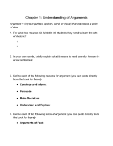 Chapter 1: Understanding Arguments