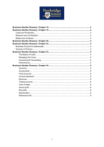 Business Studies Glossary: Chapters 18-24