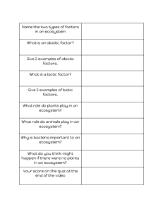 Ecosystem Factors Quiz: Abiotic & Biotic Questions