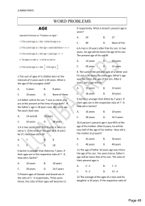 Age Word Problems Workbook