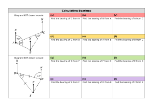 Calculating Bearings Worksheet: Math Problems with Diagrams