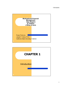 Multinational Financial Management Chapter 1 Introduction