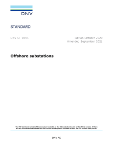 DNV-ST-0145: Offshore Substations Standard (2020/2021)