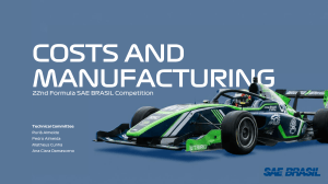 Costs and Manufacturing Guide for 22nd Formula SAE Brasil Competition