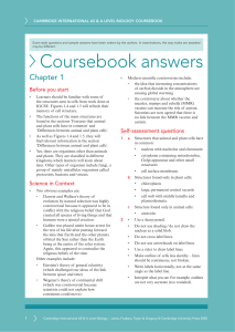 Cambridge AS & A Level Biology Coursebook Answers