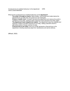 Consequences of Unethical Behavior in Departments