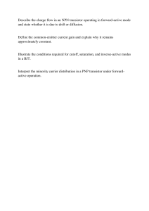 NPN Transistor Operation & BJT Modes Study Guide