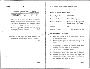 Financial Management Exam Paper BMS Semester IV