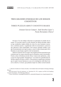 Tres grandes enigmas de los sesgos cognitivos