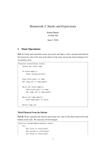 Homework 2: Stacks and Expressions - CS 605.202