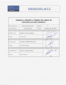 Procedimiento de Pruebas de Presi&oacute;n a Tuber&iacute;a