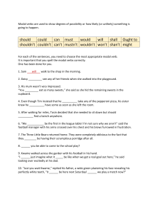 Modal Verbs Worksheet: English Grammar Exercises