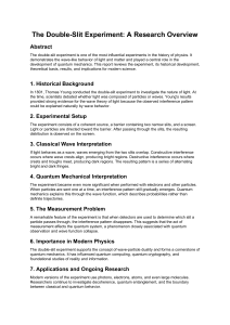 Double-Slit Experiment: Research Overview
