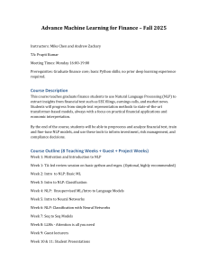 Advance Machine Learning for Finance Syllabus Fall 2025