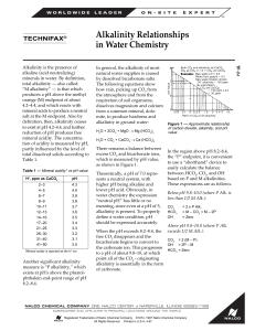 Alkalinity Relationships in Water Chemistry