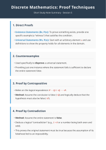 Discrete Mathematics Proof Techniques Study Note
