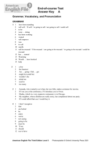 American English File Level 3 End-of-Course Test Answer Key A