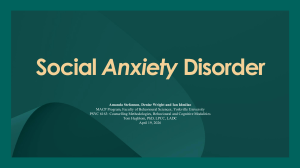 Social Anxiety Disorder: CBT Treatment & Research