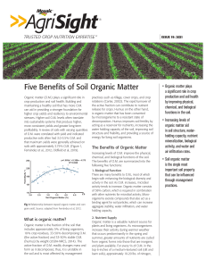 Five Benefits of Soil Organic Matter