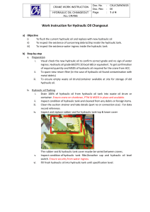 Hydraulic Oil Changeout Work Instruction for Cranes