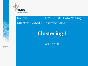 Clustering I - Data Mining Session 7