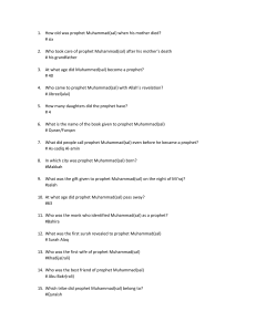 Quiz on Prophet Muhammad's Life: Questions & Answers