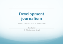 Development Journalism Module Development Journalism Lecture Notes JN101