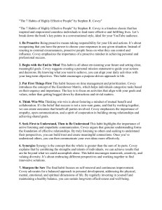 7 Habits of Highly Effective People Summary